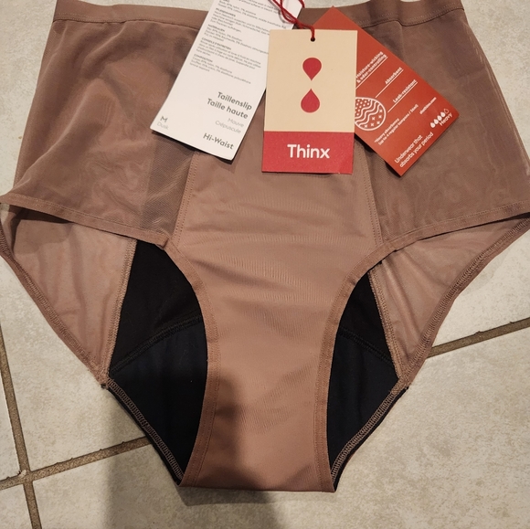 Thinx High-Waist Underwear in Brown and Black - Picture 1 of 3